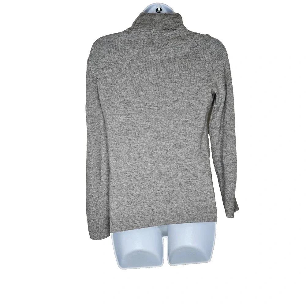 Talbots XS Gray 100%‎ Cashmere Turtleneck Sweater Classic Soft Knit Quiet Luxury